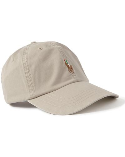 Polo Ralph Lauren Logo-embroidered Cotton-twill Baseball Cap - Natural