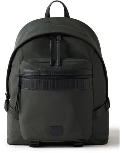 Paul Smith Embossed Leather-trimmed Shell Backpack - Black