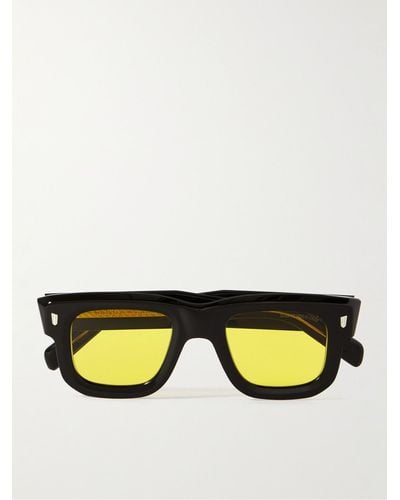 Cutler and Gross 1402 Sonnenbrille mit eckigem Rahmen aus Azetat - Schwarz