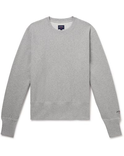 Noah Logo-embroidered Cotton-jersey Sweatshirt - Gray
