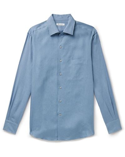 Loro Piana André Arizona Linen Shirt - Blue