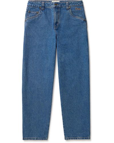 Dime Tapered Logo-embroidered Jeans - Blue