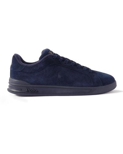 Polo Ralph Lauren Heritage Court Ii Logo-debossed Suede Sneakers - Blue