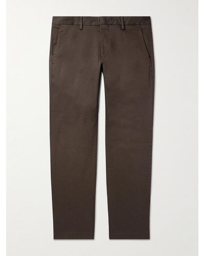 NN07 Theo 1420 Tapered Organic Cotton-blend Twill Chinos - Brown