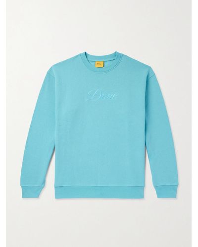 Dime Sweatshirt aus Baumwoll-Jersey mit kursiver Logostickerei - Blau