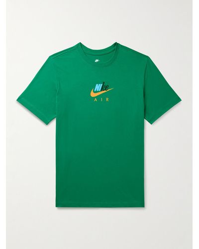 Nike T-shirt slim-fit in jersey di cotone con ricamo e logo Connect - Verde