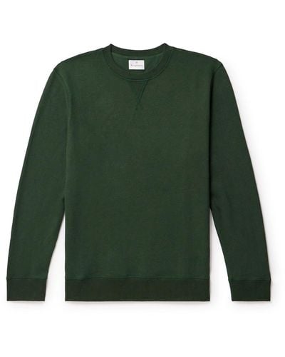 Kingsman Logo-embroidered Cotton And Cashmere-blend Jersey Sweatshirt - Green