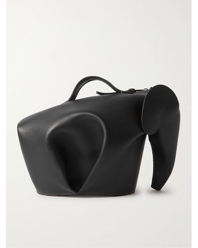 Loewe Elephant Leather Messenger Bag - Black