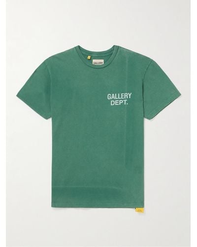 GALLERY DEPT. T-shirt in jersey di cotone con logo Vintage - Verde