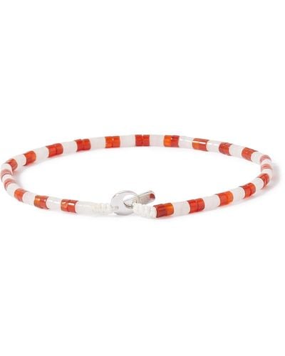 Miansai Kai Silver Carnelian Beaded Bracelet - Red