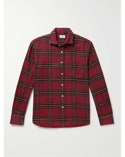 Hartford Paul Checked Cotton-flannel Shirt - Red
