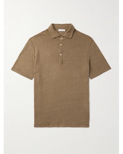 Boglioli Linen-jersey Polo Shirt - Natural