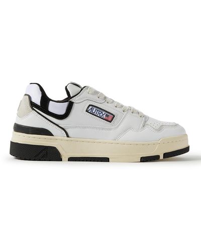 Autry Clc Suede And Mesh-trimmed Leather Sneakers - White