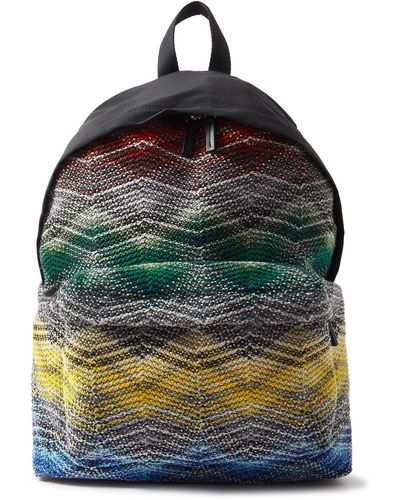 Missoni Crochet-knit Nylon Backpack - Gray