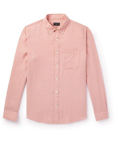 Club Monaco Button-down Collar Linen Shirt - Pink