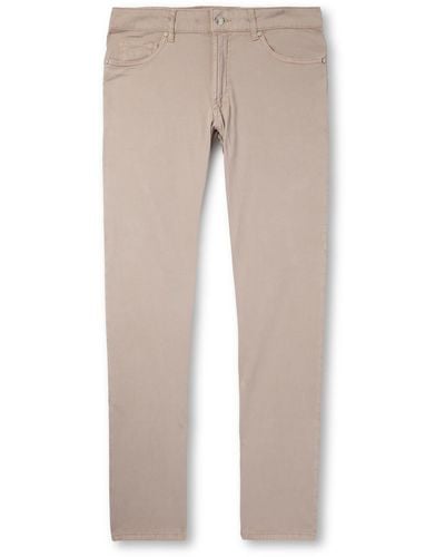 Peter Millar Wayfare Slim-fit Stretch-tm And Cotton-blend Twill Pants - Natural
