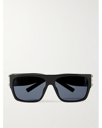 Givenchy Sonnenbrille mit eckigem Rahmen aus Azetat und silberfarbenen Details - Schwarz