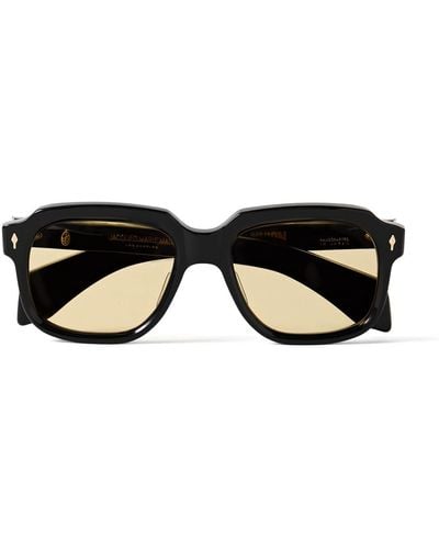 Jacques Marie Mage Union D-frame Acetate And Gold-tone Sunglasses - Black