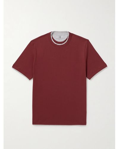Brunello Cucinelli Layered Cotton-jersey T-shirt