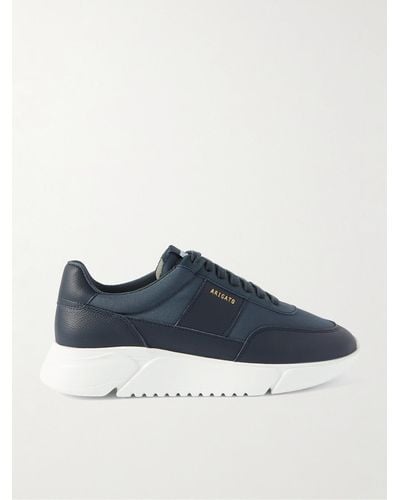 Axel Arigato Genesis Vintage Runner Full-grain Leather And Seaqual® Yarn Mesh Sneakers - Blue