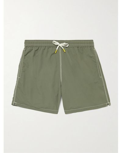 Hartford Straight-leg Mid-length Swim Shorts - Green