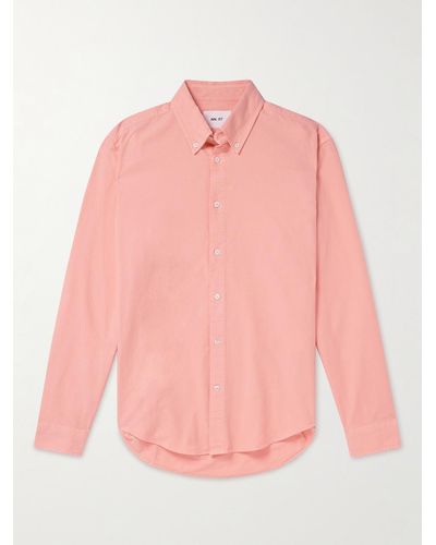 NN07 Arne 5725 Hemd aus Biobaumwoll-Oxford mit Button-Down-Kragen - Pink