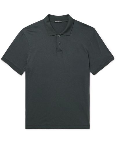 James Perse Luxe Lotus Cotton-jersey Polo Shirt - Green