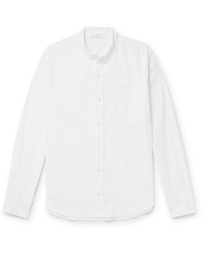 Save Khaki Grandad-collar Cotton Oxford Shirt - White