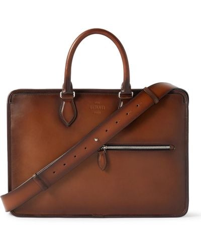 Berluti Scritto Venezia Leather Briefcase - Brown