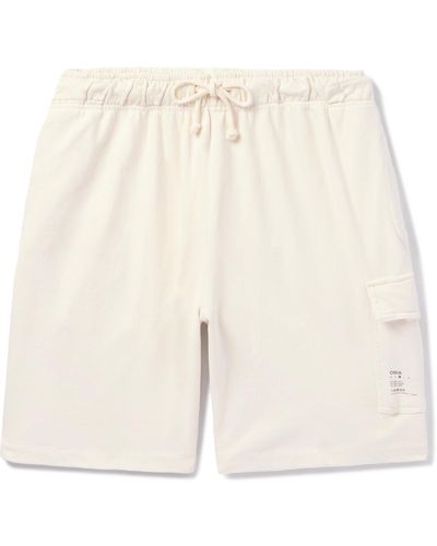 Onia Straight-leg Garment-dyed Cotton Jersey Cargo Shorts - Natural
