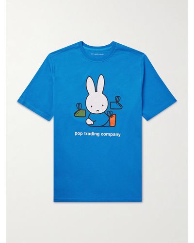 Pop Trading Co. Miffy T-shirt in jersey di cotone con logo - Blu