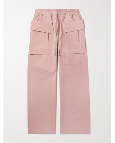 Rick Owens DRKSHDW Creatch Straight-leg Cotton-ripstop Drawstring Trousers - Pink