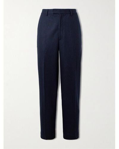 Sunspel Casely-hayford Straight-leg Wool Suit Trousers - Blue
