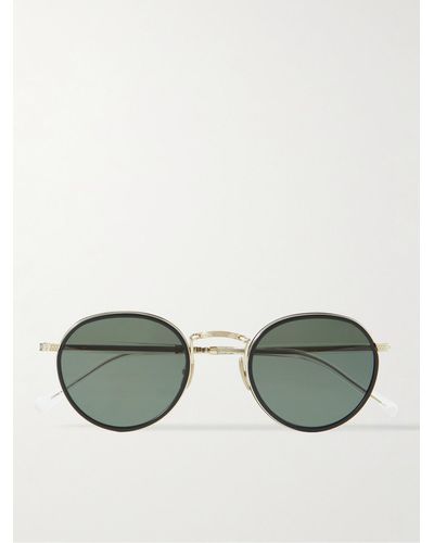 Mr. Leight Billie Round-frame Titanium And Acetate Sunglasses - Green