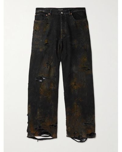 Balenciaga Super Destroyed Baggy Trousers - Black
