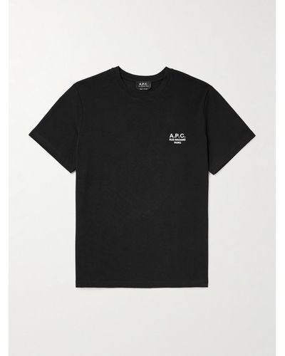 A.P.C. Raymond T-Shirt aus Baumwoll-Jersey mit Logostickerei - Schwarz
