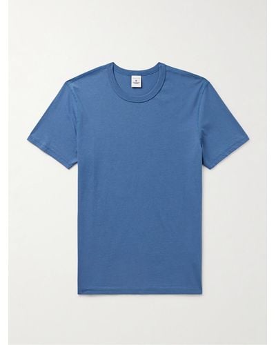 Reigning Champ T-shirt in jersey di cotone con logo applicato - Blu