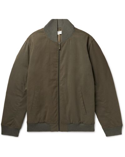 The Row Shawn Cotton And Silk-blend Bomber Jacket - Green