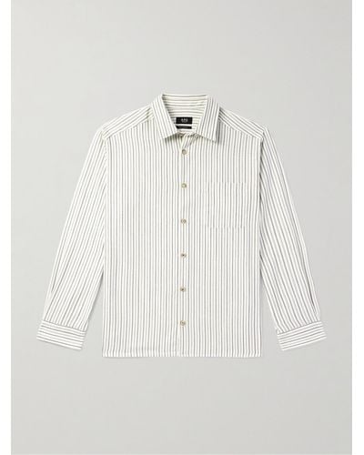 A.P.C. Malo Striped Cotton And Wool-blend Twill Shirt - Natural