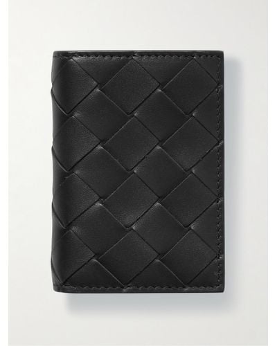 Bottega Veneta Intrecciato Leather Trifold Wallet - Black