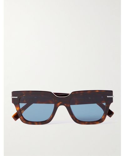 Fendi Graphy Sonnenbrille mit eckigem Rahmen aus Azetat in Schildpattoptik - Blau