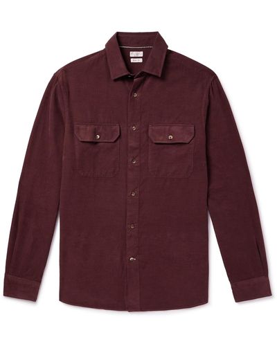 Brunello Cucinelli Cotton-corduroy Shirt - Red
