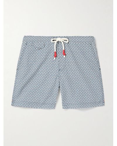 Orlebar Brown Standard Scara Straight-leg Mid-length Printed Recycled Swim Shorts - Blue