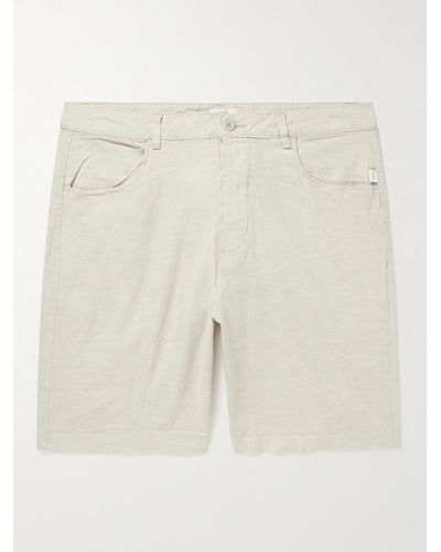 Onia Traveller Straight-leg Linen-blend Shorts - Multicolour