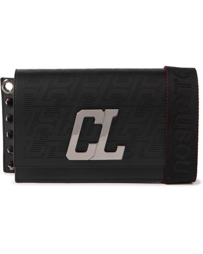 Christian Louboutin Wallstrap Loubi Logo-embellished Studded Leather Messenger Bag - Black