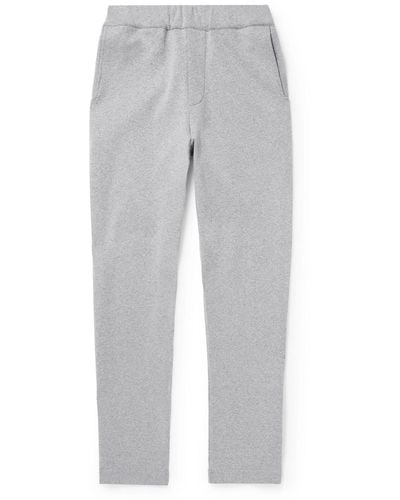 Hanro Smartwear Tapered Organic Cotton-blend Jersey Sweatpants - Gray