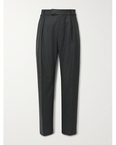 Loro Piana Reinga Straight-leg Wish® Wool And Cashmere-blend Trousers - Grey