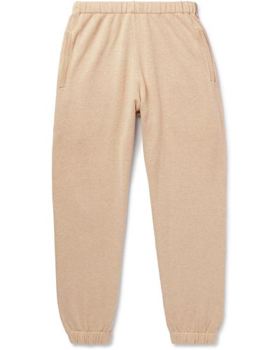 Ghiaia Tapered Ribbed Cotton Sweatpants - Natural