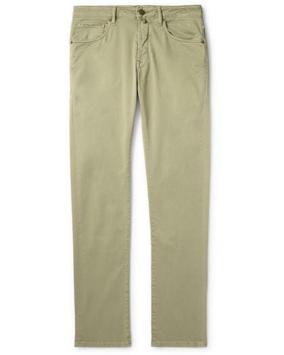 Incotex Slim-fit Cotton-blend Pants - Green