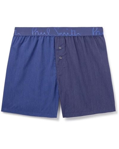 Paul Smith Striped Colour-block Jersey Boxer Shorts - Blue